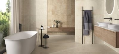 Carrelage sol / mur intérieur grès cérame effet pierre Montpellier Stone Beige l.60 X L.120 cm rectifié R10