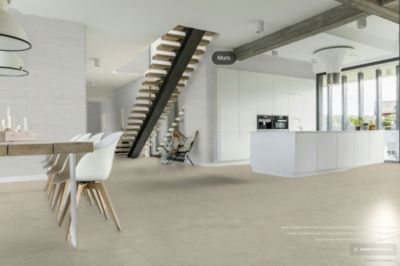 Carrelage sol / mur intérieur grès cérame effet travertin Travertine Crosscut Ivory l.80 X L.80 cm rectifié