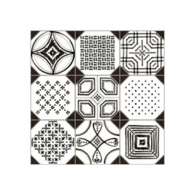 Carrelage sol / mur mosaique motif blanc et noir WORLD PARKS VONDEL