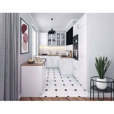 Carrelage sol / mur octogone 31,6x31,6 cm uni blanc OCTOGONE ALASKA