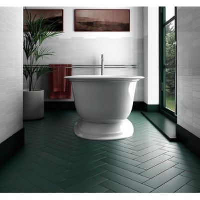 Carrelage sol / mur pose baton rompu chevron uni bleu vert canard mate ...