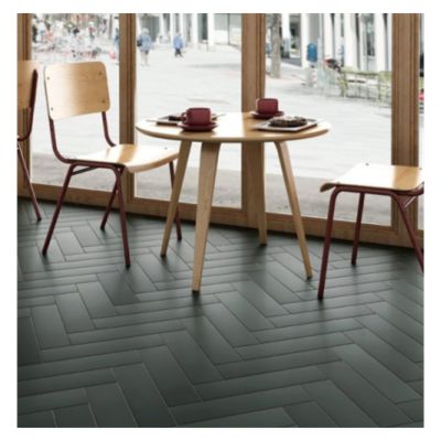Carrelage sol / mur pose baton rompu chevron uni bleu vert canard mate ...