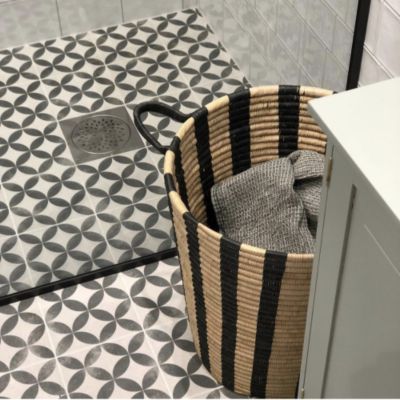 Carrelage sol / mur pose baton rompu chevron uni rose mate STROMBOLI ...