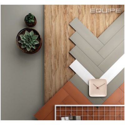 Carrelage sol / mur pose baton rompu chevron uni vert kaki mate ...