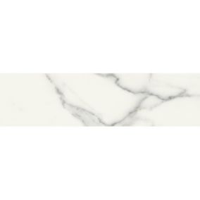 Carrelage sol / mur rectangulaire effet marbre blanc mate 6x24 cm SCULTOREA statuario vena argento miniature J477