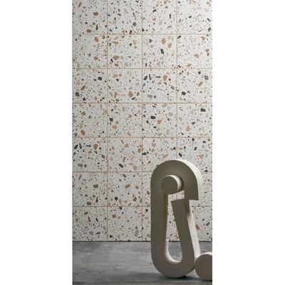 Carrelage sol / mur terrazzo multicouleur 18,6x18,6 cm CONFETTI BIANCO COTTO(vendu par boite de 0.45m2)