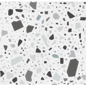 Carrelage sol / mur terrazzo multicouleur 18,6x18,6 cm CONFETTI BIANCO GRIGIO(vendu par boite de 0.45m2)