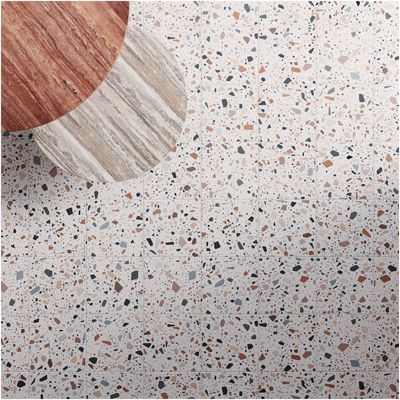 Carrelage sol / mur terrazzo multicouleur 18,6x18,6 cm CONFETTI BIANCO MULTICOLOR