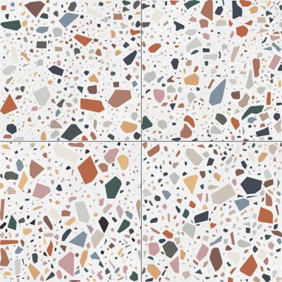 Carrelage sol / mur terrazzo multicouleur 18,6x18,6 cm CONFETTI BIANCO MULTICOLOR