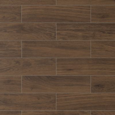Carrelage sol Wychwood effet bois 60 x 15 cm marron GoodHome