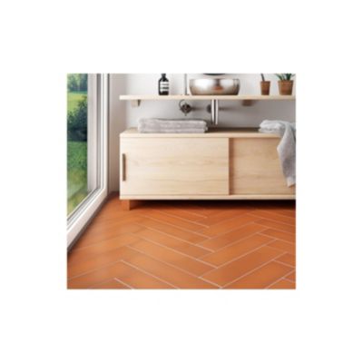 Carrelage Stromboli 36.8x9.2cm Orange - Mat - boîte de 0.65 m2