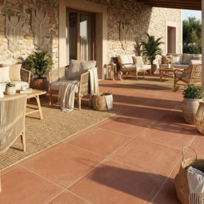carrelage TEMPO BLUSH 90x90 cm antidérapant imitation terre cuite