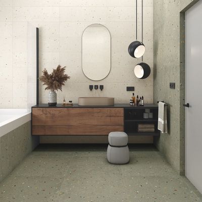 carrelage terrazzo croccante-R menta 80x80 cm