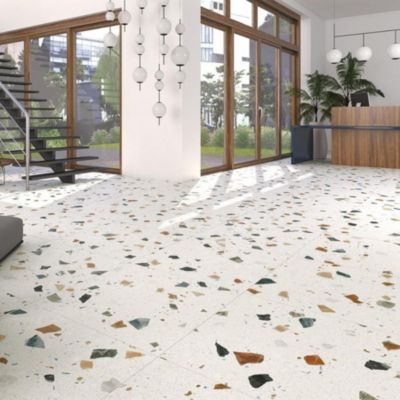 Carrelage terrazzo stracciatella-R nacar 80x80 cm