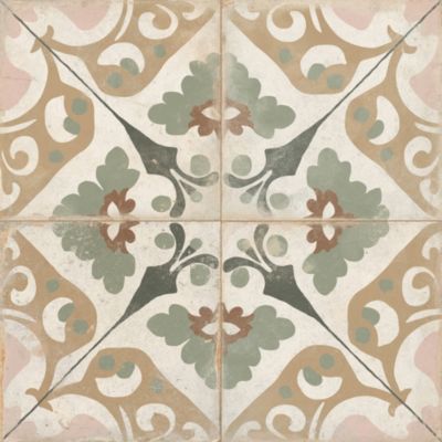 Carrelage Vintage effet Carreau ciment Argile 22,3x22,3x0,9 cm Virelia - Sol et mur intérieur (vendu par carton de 0,65 m²) - RO'M