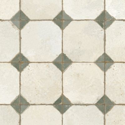 Carrelage Vintage Vert Cabochon 45x45x0,95 cm Calvero - Sol et mur intérieur (vendu par carton de 1 m²) - RO'MA CARRELAGE