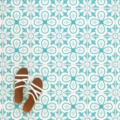 Carrelage vinyle malaga tiffany 25x25 cm - paquet de 12 autocollants