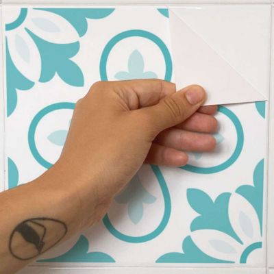 Carrelage vinyle malaga tiffany 25x25 cm - paquet de 12 autocollants