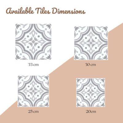 Carrelage vinyle malaga tiffany 25x25 cm - paquet de 12 autocollants