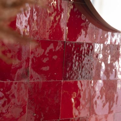 Carrelage Zellige Marocain Rouge Pétillant 10x10 cm (vendu par 1 m² ...