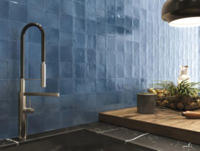 Carrelage Zellige Mural 10x10 Bleu Mural Brillant - Allocarrelage