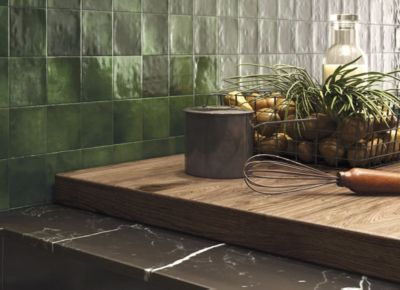 Carrelage Zellige Mural 10x10 Vert Olive Brillant - Allocarrelage
