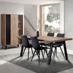 CARSON - Ensemble Argentier + Table 200cm Piètement Métal A