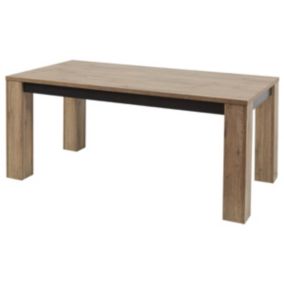 CARSON - Table Allongeable 180-230cm Effet Bois  et Noir