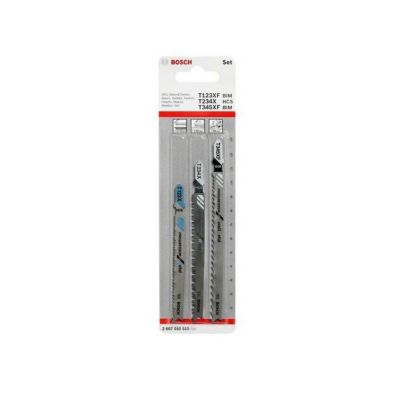 Carte de 3 lames de scie sauteuse Bosch Progressor, métal et bois, 2607010515