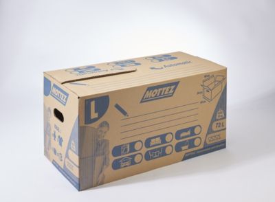 Carton de déménagement 20 kg Mottez H. 30 x L. 60 x l. 40 cm