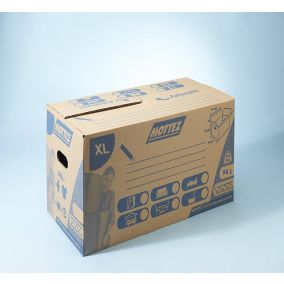 Carton Penderie Déménagement Pack And Move - 50x50x120cm, Renforcé, Avec Barre Intégrée Et Marqueur