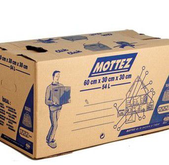 Carton de déménagement avec poignées 20kg Mottez H. 30 x L. 60 x l. 30 cm, capacité 54 L