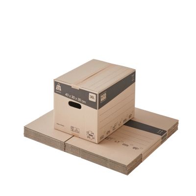 Carton déménagement standard avec poignées H. 30 x L. 40 x l. 30 cm, , capacité 36 L Pack and Move quantité de 20 pièces