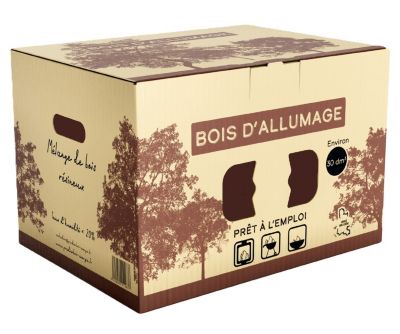 Carton Eclats d'allumage, bois extra-sec, 30dm3, 7 KG