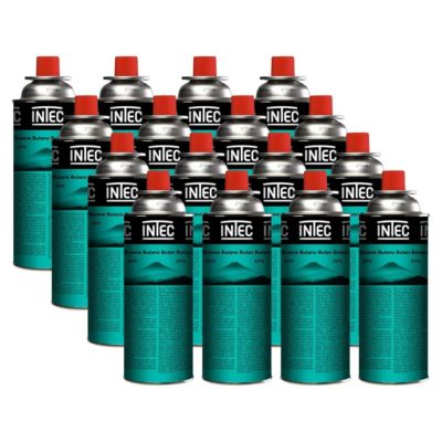 Cartouche de gaz - 16 pièces - 250gr - Gaz butane Bouteille Universelle à valve - Camping INTEC