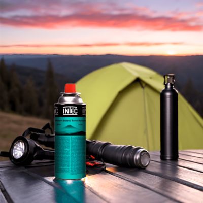 Cartouche de gaz - 4 pièces - 250gr - Gaz butane Bouteille Universelle à valve - Camping INTEC