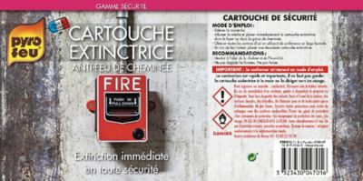 Cartouche extinctrice anti-feu de cheminée Pyrofeu