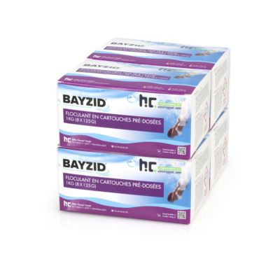 Cartouches De Floculant Pré-dosées Bayzid 4 x 1 Kg (8x 125g), Pour Piscines À Filtration Sable