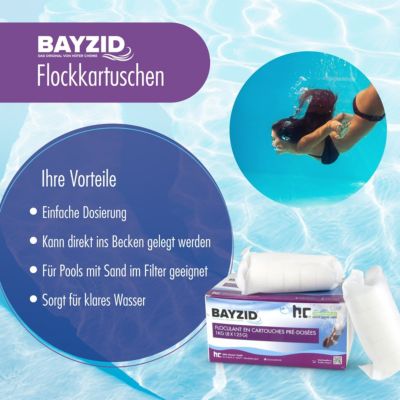 Cartouches de floculant pré-dosées BAYZID  de 1 KG (8x 125g)x1