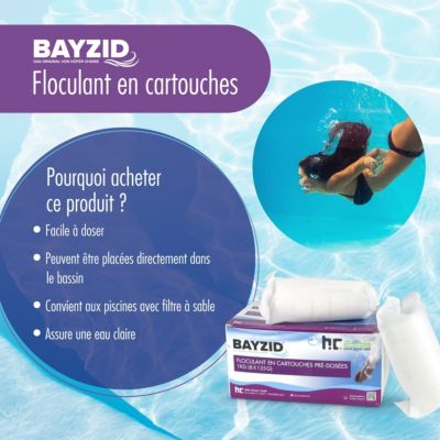 Cartouches de floculant pré-dosées BAYZID  de 1 KG (8x 125g)x1