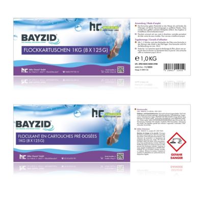 Cartouches de floculant pré-dosées BAYZID  de 1 KG (8x 125g)x1