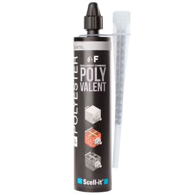 Cartouches scellement chimique ton gris béton Polyvalent F 300ml SCELL-IT - Nombre de cartouches: 36 cartouches