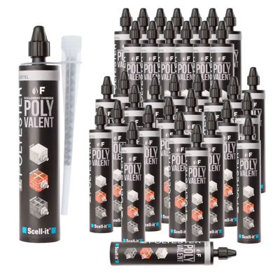 Cartouches scellement chimique ton pierre Polyvalent F 300ml SCELL-IT - Nombre de cartouches: 36 cartouches