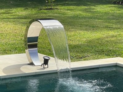 Cascade de Piscine en Inox Cobra Hauteur 65cm Zenlys Fontaine Décoration