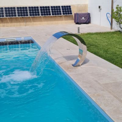 Cascade de Piscine en Inox Cobra Hauteur 65cm Zenlys Fontaine Décoration