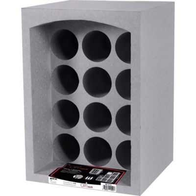 casier 12 bouteilles en polystyrene coloris gris castorama