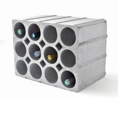 Casier 12 bouteilles en polystyrène gris H. 30 x L. 49 x P. 36 cm