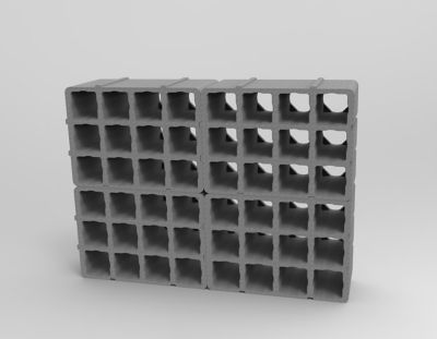 Casier 12 bouteilles en polystyrène gris H. 36,1 x L. 48,5 x P. 23,2 cm