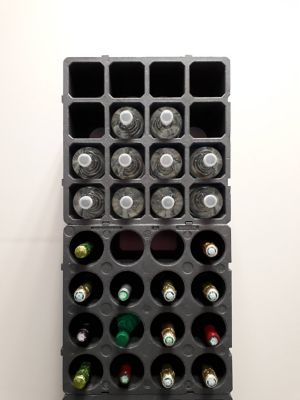 Casier 16 bouteilles en polystyrène coloris gris anthracite