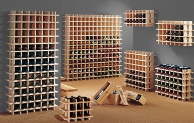 Casier 24 bouteilles Rioja en pin l.75 x P. 22 x H.54 cm
